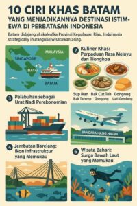 Sebagai kota metropolitan terbesar di Provinsi Kepulauan Riau, Batam tidak hanya dikenal sebagai pusat industri dan perdagangan, tetapi juga sebagai destinasi wisata unggulan