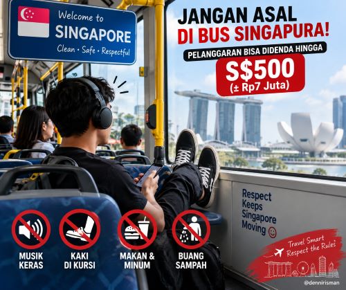 Jangan Asal Naik Bus di Singapura! Musik Keras dan Kaki di Kursi Bisa Didenda Rp7 Juta