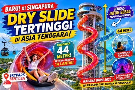 Viral! Singapura Punya Seluncuran Kering Tertinggi di Asia Tenggara, Tingginya Setara Gedung 14 Lantai
