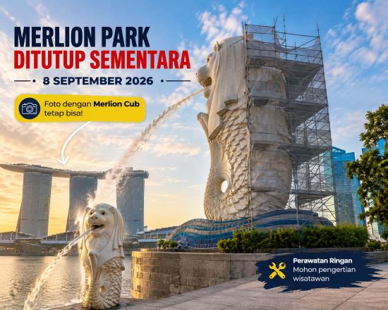 Jangan Salah Jadwal! Merlion Park Singapura Tutup Sementara untuk Foto, Ini Alasannya