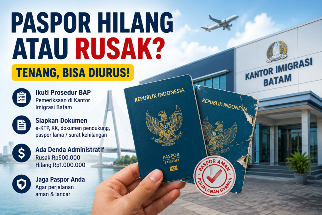 Paspor Hilang atau Rusak di Batam? Simak Cara Mengurusnya, Syarat Lengkap hingga Besaran Dendanya