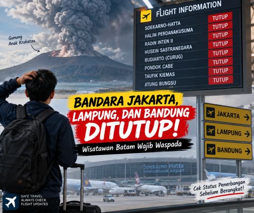 Erupsi Anak Krakatau Bikin Penerbangan Kacau, 170.000 Penumpang Tertahan, Ini Dampaknya bagi Wisatawan Batam