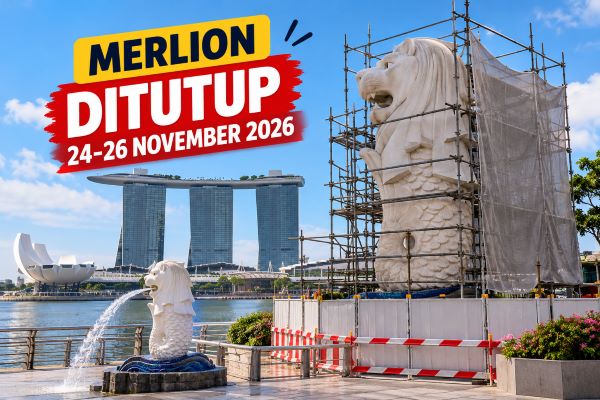 Patung Merlion Singapura Ditutup 24-26 November 2026, Wisatawan Masih Bisa Foto di Lokasi Ini!